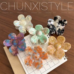 Home yd iridescent acetate floral hair claw